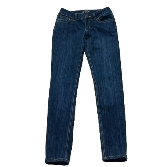 Seven 7 Low Rise Skinny Jeans Dark Wash Blue Denim Size 26 Stretchy Pockets - Picture 1 of 8